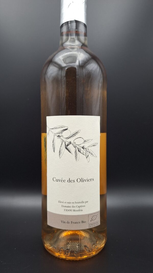 Vin rosé gris domaine monfrin cuvée des oliviers